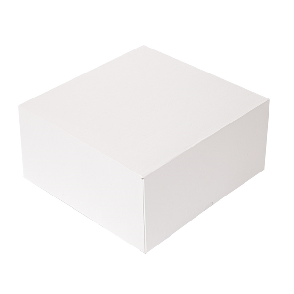 BOÎTES PATISSERIES SANS FENÊTRE "THEPACK" 250 G/M2 24x24x12 CM BLANC CARTON ONDULÉ NANO-MICRO (100 UNITÉ) - Garcia de Pou