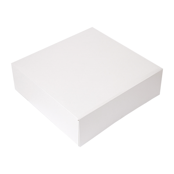 BOÎTES PATISSERIES SANS FENÊTRE "THEPACK DECO" 250 G/M2 32x32x10 CM BLANC CARTON ONDULÉ NANO-MICRO (100 UNITÉ) - Garcia de Pou