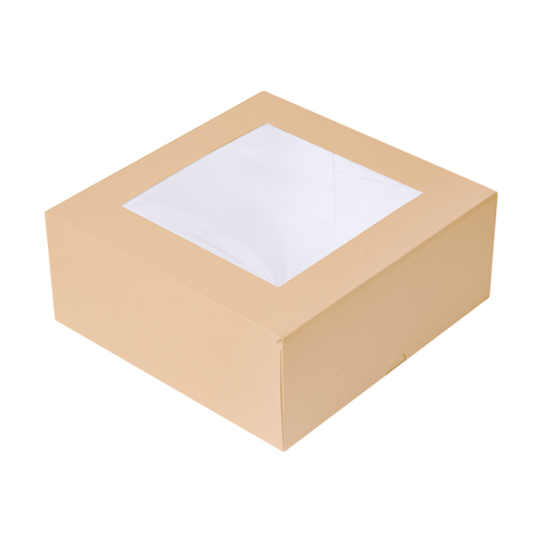 BOÎTES PATISSERIES AVEC FENÊTRE "THEPACK" 240 G/M2 + OPP 18x18x7,5 CM NATUREL CARTON ONDULÉ NANO-MICRO (200 UNITÉ) - Garcia de Pou