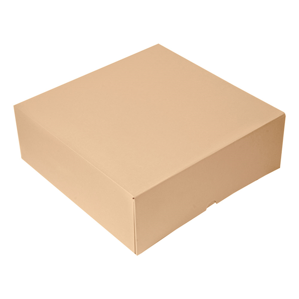 BOÎTES PATISSERIES SANS FENÊTRE "THEPACK" 240 G/M2 28x28x10 CM NATUREL CARTON ONDULÉ NANO-MICRO (100 UNITÉ) - Garcia de Pou