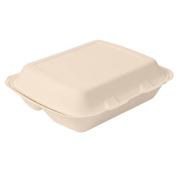 COQUILLES 3 COMPART. "BIONIC" 950 ML 23x18x7,3 CM NATUREL BAGASSE (200 UNITÉ) - Garcia de Pou