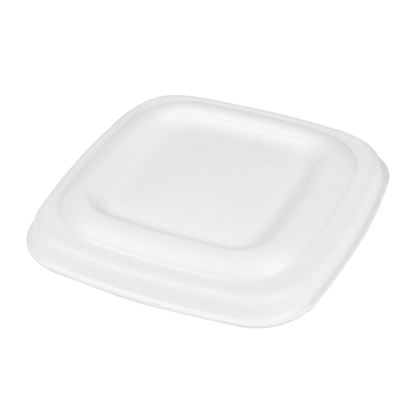 COUVERCLES POUR POTS 253.86/88/90 "BIONIC"  8x8x0,8 CM BLANC BAGASSE (600 UNITÉ) - Garcia de Pou