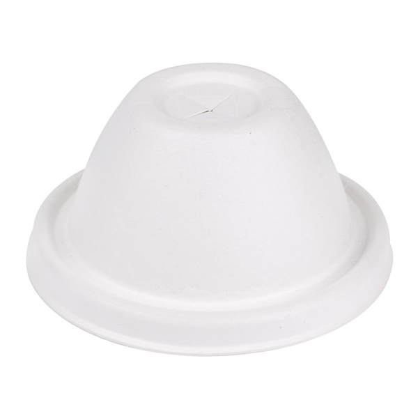 COUVERCLES HAUTS GOBELETS Ø9 CM "BIONIC"  9x4,5 CM BLANC BAGASSE (1000 UNITÉ) - Garcia de Pou