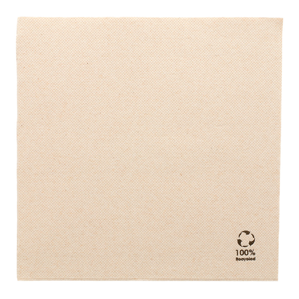 SERVIETTES ECOLABEL DOUBLE POINT "PAPER PACK" 19 G/M2 39x39 CM NATUREL OUATE RECYCLÉE (1200 UNITÉ) - Garcia de Pou