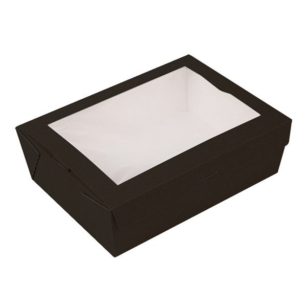 BOÎTES AVEC FENÊTRE "THEPACK" 1980 ML 230 G/M2 + OPP 19,8x14x6,4 CM NOIR CARTON ONDULÉ NANO-MICRO (150 UNITÉ) - Garcia de Pou