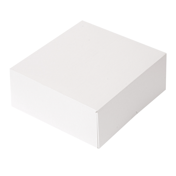 BOÎTES PATISSERIES SANS FENÊTRE "THEPACK" 250 G/M2 16x16x8 CM BLANC CARTON ONDULÉ NANO-MICRO (200 UNITÉ) - Garcia de Pou