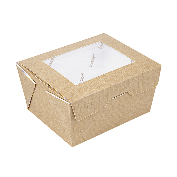 BOÎTES AVEC FENÊTRE ECO "THEPACK" 780 ML 220 G/M2 11,2x9x6,4 CM NATUREL CARTON ONDULÉ NANO-MICRO (300 UNITÉ) - Garcia de Pou