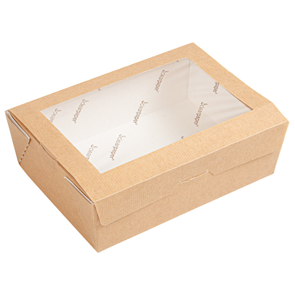 BOÎTES AVEC FENÊTRE ECO "THEPACK" 1000 ML 220 G/M2 12x17x5,5 CM NATUREL CARTON ONDULÉ NANO-MICRO (200 UNITÉ) - Garcia de Pou