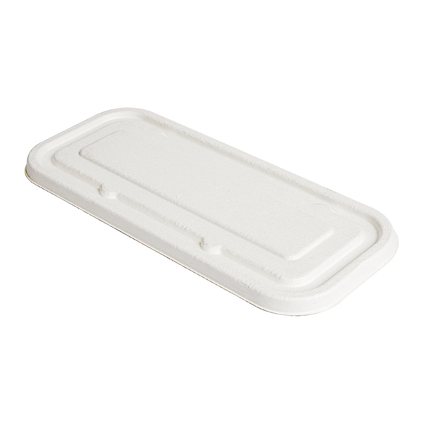 COUVERCLES POUR 257.51, 257.52, 257.53 "BIONIC" 500 ML 23,2x10,2x1 CM BLANC BAGASSE (600 UNITÉ) - Garcia de Pou