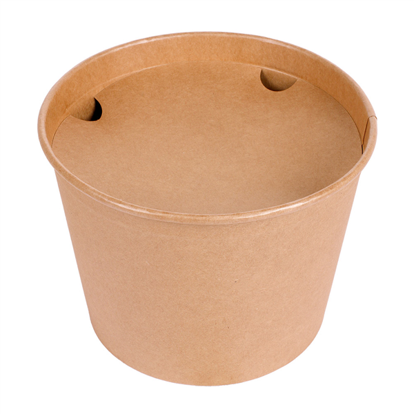 CONTAINERS POULET + COUVERCLES 2550 ML 337 + 18PE G/M2 Ø 18,9/14,7x14,9 CM NATUREL KRAFT (300 UNITÉ) - Garcia de Pou