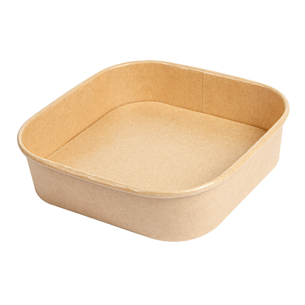 RÉCIPIENTS CARRÉS 750 ML 320 + 26 PE G/M2 16,7x16,7x4,3 CM NATUREL KRAFT (300 UNITÉ) - Garcia de Pou