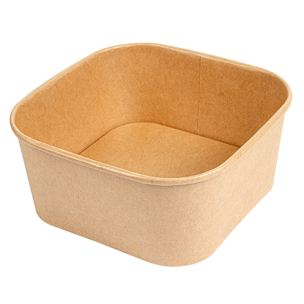 RÉCIPIENTS CARRÉS 1410 ML 320 + 26 PE G/M2 16,7x16,7x7,5 CM NATUREL KRAFT (300 UNITÉ) - Garcia de Pou