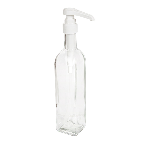 BOUTEILLE + POMPE CONDIMENTS 500 ML 6x29,7 CM TRANSPARENT VERRE (24 UNITÉ) - Garcia de Pou