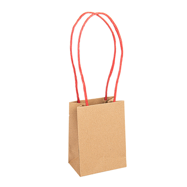 SACS SOS AVEC ANSES EN PAPIER ROUGE  110 G/M2 9+6x12 CM NATUREL KRAFT (100 UNITÉ) - Garcia de Pou