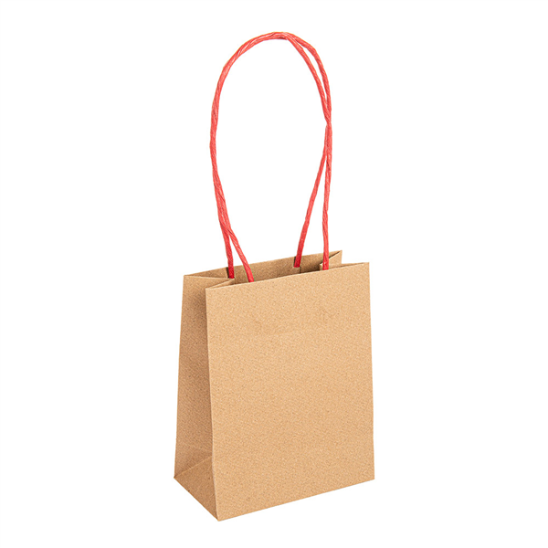 SACS SOS AVEC ANSES EN PAPIER ROUGE  110 G/M2 12+6,5x15 CM NATUREL KRAFT (100 UNITÉ) - Garcia de Pou