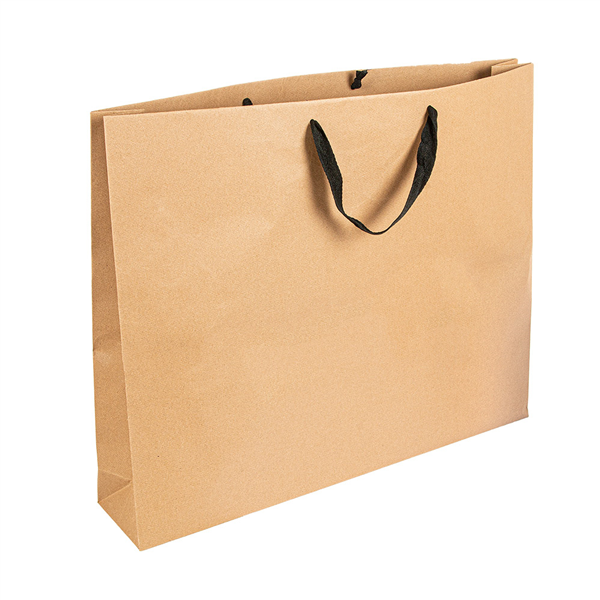 SACS SOS AVEC ANSES EN COTON NOIR  110 G/M2 52+10x42 CM NATUREL KRAFT (50 UNITÉ) - Garcia de Pou