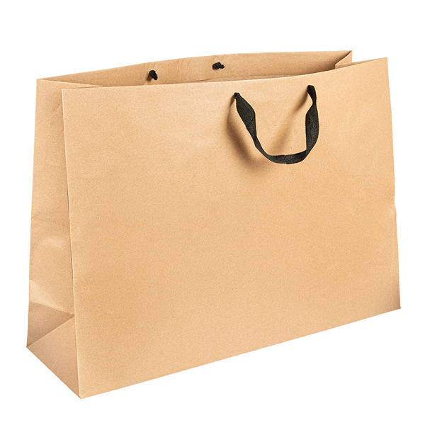 SACS SOS AVEC ANSES EN COTON NOIR  110 G/M2 60+18x42 CM NATUREL KRAFT (50 UNITÉ) - Garcia de Pou