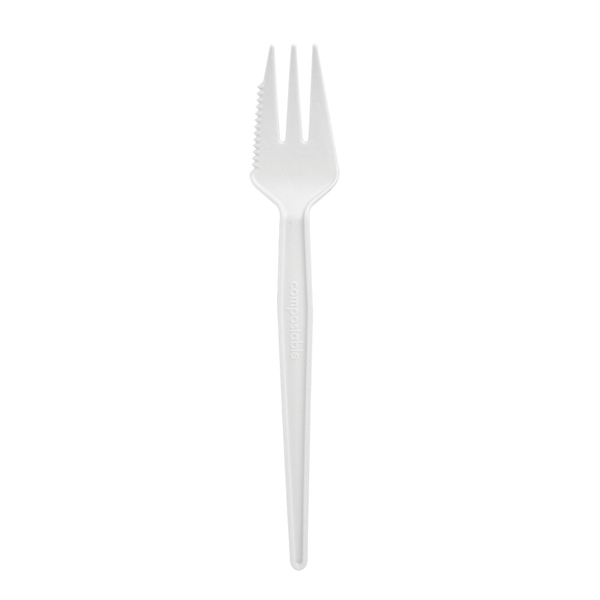 COUTEAU / FOURCHETTE  13 CM BLANC CPLA (1000 UNITÉ) - Garcia de Pou