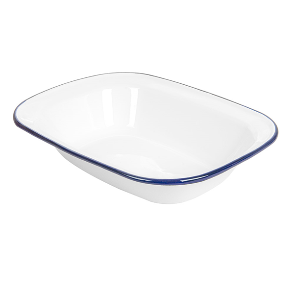 BOLS RECTANGULAIRES "ENAMELWARE" 980 ML 26x19x5,5 CM BLANC FER ÉMAILLÉ (6 UNITÉ) - Garcia de Pou