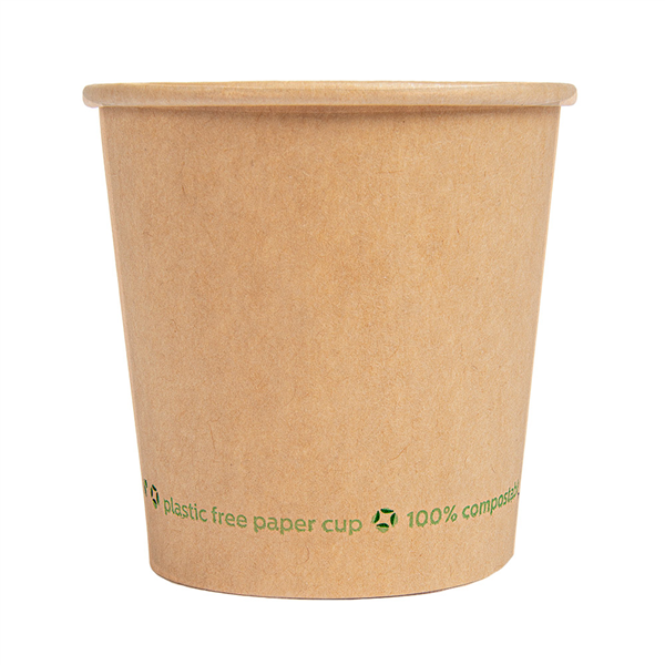 GOBELETS EN PAPIER 1 PAROI "PLASTIC FREE" 120 ML 230 G/M2 Ø6,3/4,5x6 CM MARRON CARTON (1000 UNITÉ) - Garcia de Pou