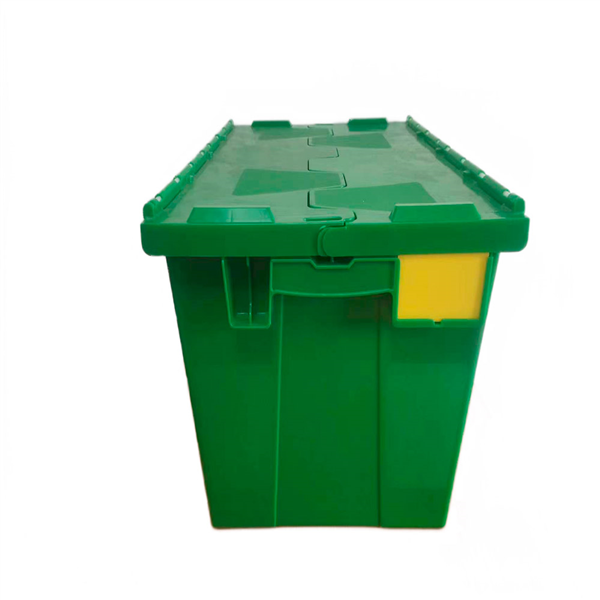 RÉCIPIENT EMBOÎTABLE AVEC COUVERCLE INTÉGRÉ 65 L 60x40x35,5 CM VERT PP (1 UNITÉ)