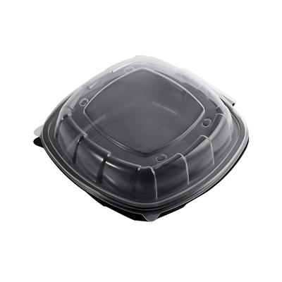 RÉCIPIENTS AVEC COUVERCLE CHARNIÈRE MICRO-ONDABLES 1170 ML 23x23,3x8,2 CM NOIR PP (100 UNITÉ)