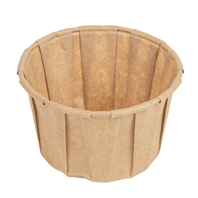 POTS TRAITEUR PLISSÉ 90 ML (3 oz) 80 G/M2 Ø6,5/4,9x3,8 CM NATUREL PARCH.INGRAISSABLE (250 UNITÉ)
