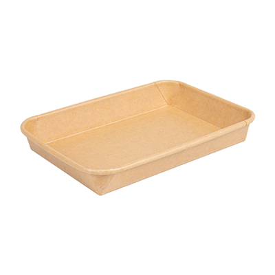 RÉCIPIENTS POUR "SUSHI"  20PE + 280 +16PE G/M2 18,5x12,9x2,4 CM NATUREL KRAFT (600 UNITÉ)