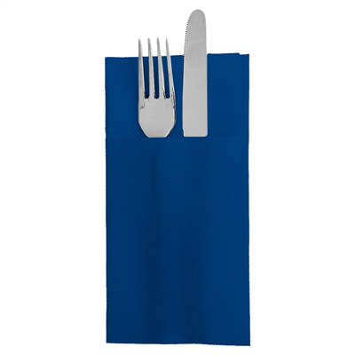 SERVIETTES KANGOUROU "ECOLABEL - DOUBLE POINT" 18 G/M2 39x40 CM BLEU MARINE OUATE (1400 UNITÉ)