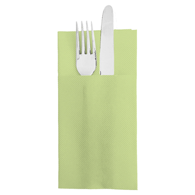 SERVIETTES KANGOUROU "ECOLABEL - DOUBLE POINT" 18 G/M2 39x40 CM VERT ANIS OUATE (1400 UNITÉ)