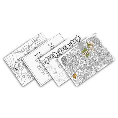 SETS DE TABLE COLORIAGE  100 G/M2 31x43 CM ASSORTI CELLULOSE (1000 UNITÉ)