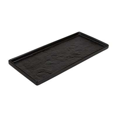 PLATEAUX RECTANGULAIRES "SLATE" "AKALA"  30,5x13,5x2 CM NOIR PORCELAINE (3 UNITÉ)