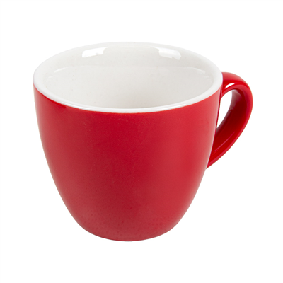 TASSES CAFÉ "AKALA" 80 ML Ø6,3/3,5x6 CM ROUGE/BLANC PORCELAINE (6 UNITÉ)