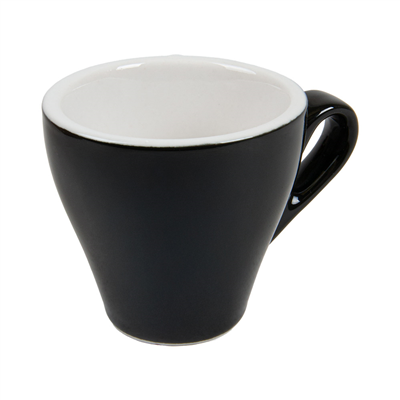 TASSES CAFÉ "AKALA" 70 ML Ø6,3/3,4x6 CM NOIRE/BLANC PORCELAINE (6 UNITÉ)