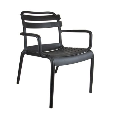 CHAISE EMPILABLE "SUPRA-TEK"  55x64x75 CM NOIR PP (4 UNITÉ)
