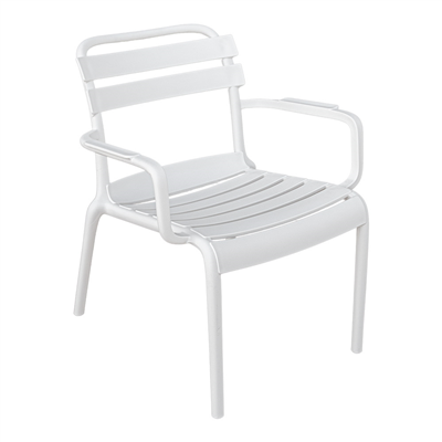CHAISE EMPILABLE "SUPRA-TEK"  55x64x75 CM BLANC PP (4 UNITÉ)