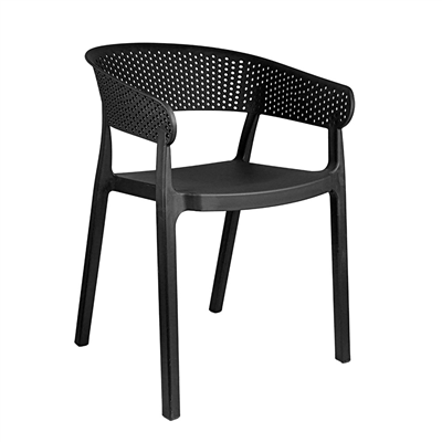 CHAISE EMPILABLE "SUPRA-TEK"  51x49x73 CM NOIR PP (4 UNITÉ)