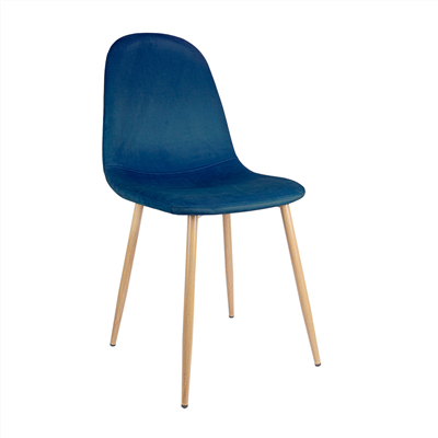 CHAISE "SUPRA-TEK"  54x45x87 CM BLEU MARINE VELOURS (4 UNITÉ)