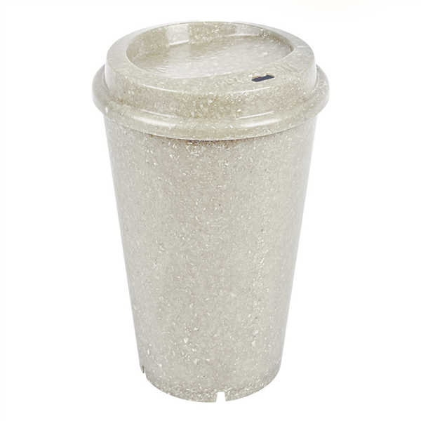 VERRES + COUVERCLES RÉUTILISABLES "RE-USE IT" 480 ML Ø9,2/6,5 x13,7 CM BLANC BIOCOMPOSITE (4 UNITÉ)