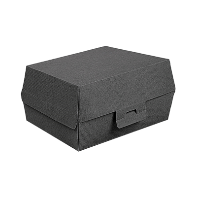 BOÎTES POUR FRITURES "THEPACK" 230 G/M2 14,5x10,5x9 CM NOIR CARTON ONDULÉ NANO-MICRO (500 UNITÉ)