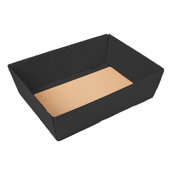 CORBEILLES THEPACK  29x21x9 CM NOIR CARTON MICROCANAL (30 UNITÉ)