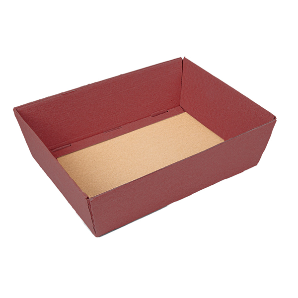 CORBEILLES THEPACK  29x21x9 CM BORDEAUX CARTON MICROCANAL (30 UNITÉ)