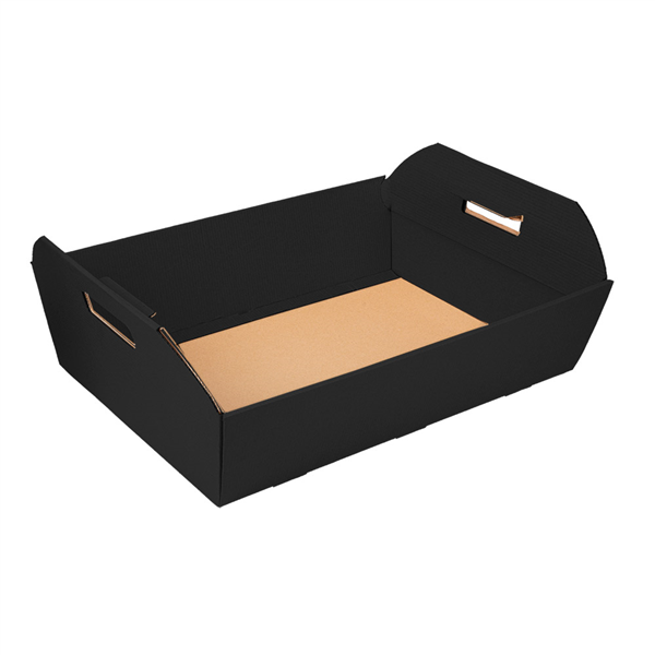 CORBEILLES THEPACK  40x30x12 CM NOIR CARTON MICROCANAL (30 UNITÉ)