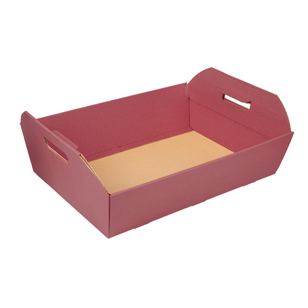 CORBEILLES THEPACK  40x30x12 CM BORDEAUX CARTON MICROCANAL (30 UNITÉ)