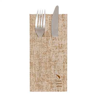 SERVIETTES KANGOUROU "TUNDRA" 55 G/M2 40x40 CM CARAMEL AIRLAID (700 UNITÉ)