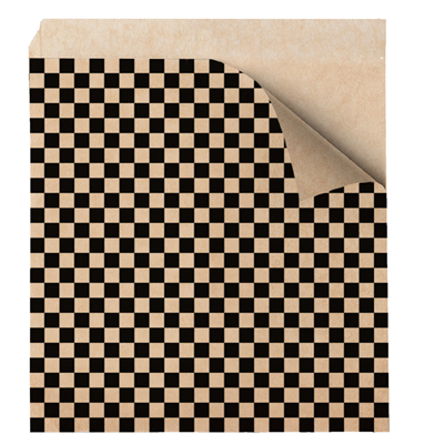 PAPIER INGRAISSABLES OUVERT 2 CÔTÉS FAST FOOD PFAS FREE NOIR "FITIPALDI" 38 G/M2 17x18 CM NATUREL PARCH.INGRAISSABLE (500 UNITÉ)