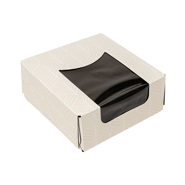 RÉCIPIENTS SUSHI+FÊNETRE THEPACK "KINTSU"  10x10x4 CM BLANC/NOIRE CARTON NANO-MICRO + PE + OPP (400 UNITÉ)