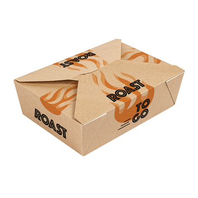 BOÎTES MICRO-ONDABLES 1/2 POULET "THEPACK ROAST TO GO" 1980 ML 240 + 12PP G/M2 19,6x14x6,2 CM NATUREL CARTON ONDULÉ NANO-MICRO (200 UNITÉ)