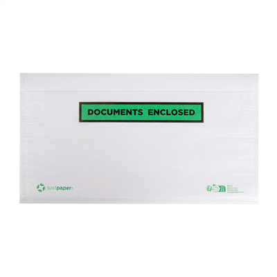 ENVELOPPES AUTOCOLLANTES POUR E-COMMERCE PORTE-DOCUMENTS OUVERTURE PAR LE HAUT  24,4x13 CM int. BLANC CELLULOSE (1000 UNITÉ)