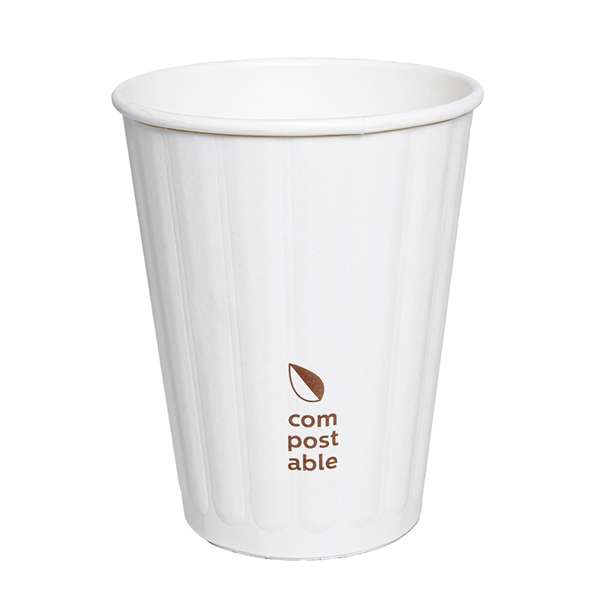GOBELETS BOISSONS CHAUDES DOUBLE PAROI  360 ML 328 + 210 G/M2 Ø9/6x11 CM BLANC CARTON (1000 UNITÉ)